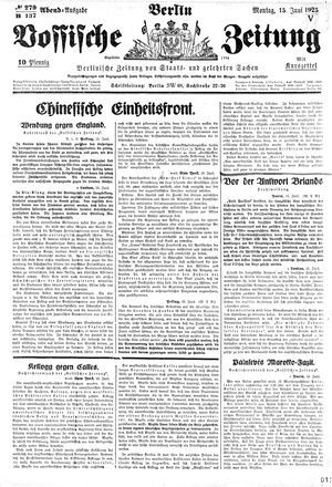 Vossische Zeitung vom 15.06.1925