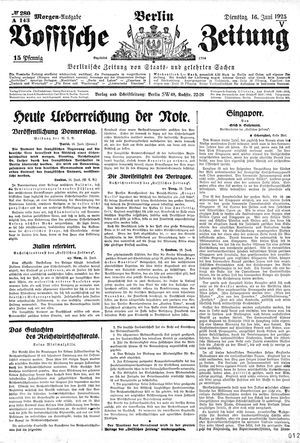 Vossische Zeitung vom 16.06.1925