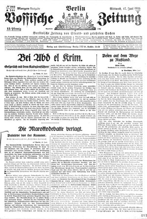 Vossische Zeitung vom 17.06.1925
