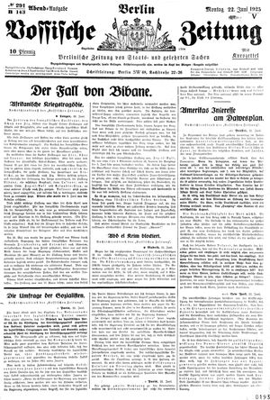 Vossische Zeitung vom 22.06.1925