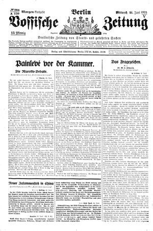 Vossische Zeitung vom 24.06.1925