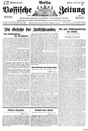 Vossische Zeitung vom 26.06.1925