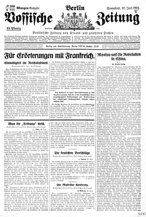 Vossische Zeitung vom 27.06.1925