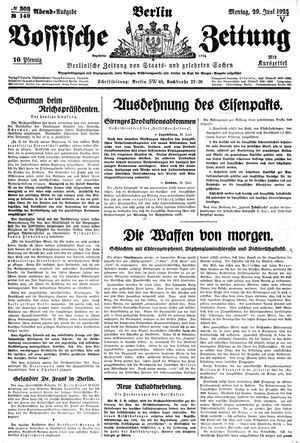 Vossische Zeitung on Jun 29, 1925