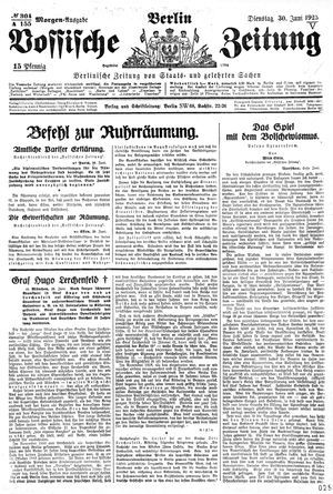Vossische Zeitung vom 30.06.1925