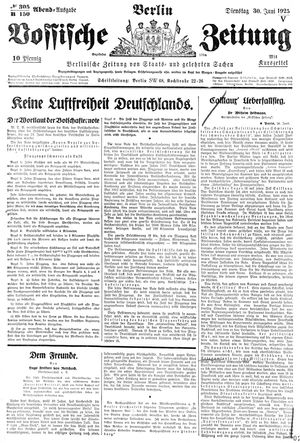 Vossische Zeitung vom 30.06.1925