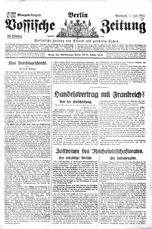 Vossische Zeitung vom 01.07.1925