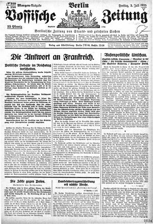 Vossische Zeitung vom 03.07.1925