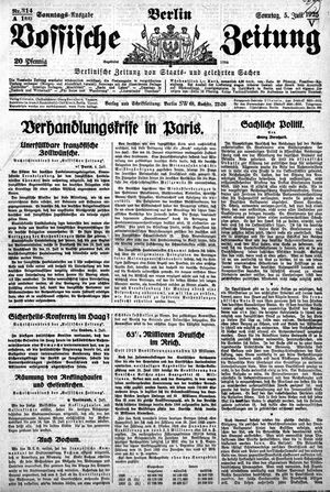 Vossische Zeitung vom 05.07.1925