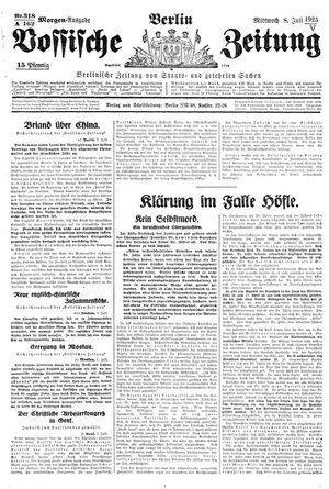 Vossische Zeitung vom 08.07.1925