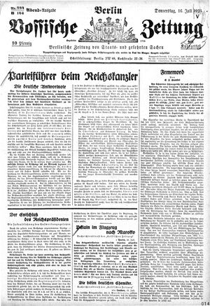 Vossische Zeitung on Jul 16, 1925