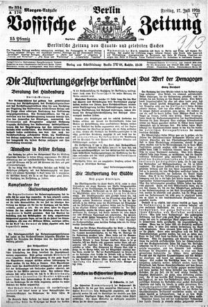 Vossische Zeitung vom 17.07.1925