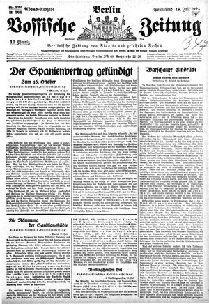 Vossische Zeitung on Jul 18, 1925