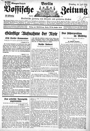 Vossische Zeitung vom 21.07.1925