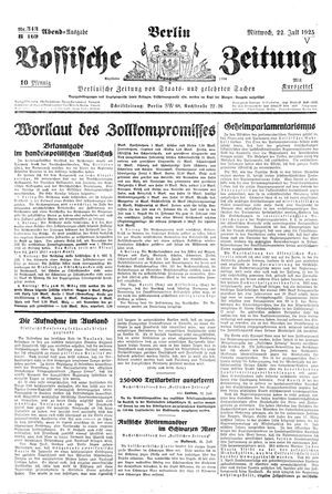 Vossische Zeitung vom 22.07.1925