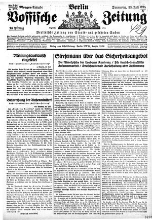Vossische Zeitung vom 23.07.1925