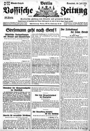Vossische Zeitung vom 25.07.1925