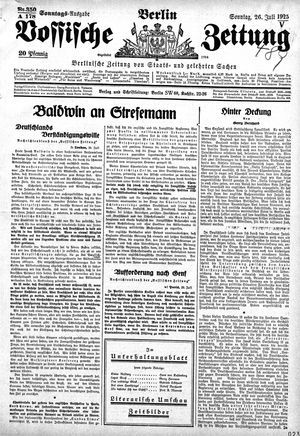 Vossische Zeitung on Jul 26, 1925