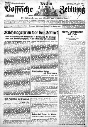 Vossische Zeitung vom 28.07.1925