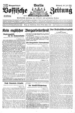 Vossische Zeitung vom 29.07.1925