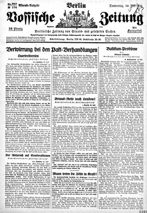 Vossische Zeitung vom 30.07.1925