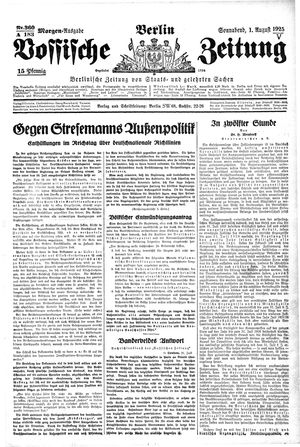 Vossische Zeitung on Aug 1, 1925