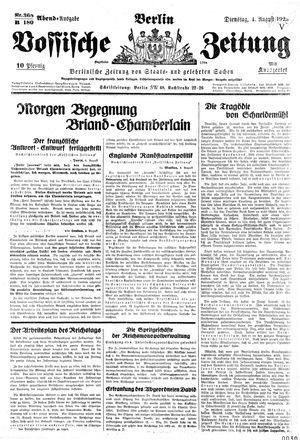 Vossische Zeitung vom 04.08.1925