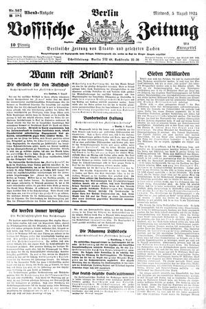 Vossische Zeitung vom 05.08.1925