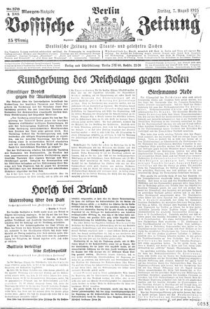 Vossische Zeitung vom 07.08.1925