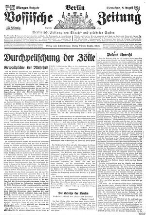 Vossische Zeitung vom 08.08.1925