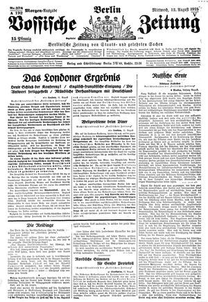 Vossische Zeitung vom 12.08.1925