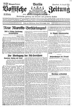 Vossische Zeitung vom 15.08.1925