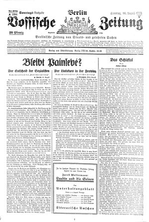 Vossische Zeitung vom 16.08.1925