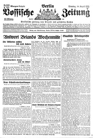 Vossische Zeitung vom 18.08.1925