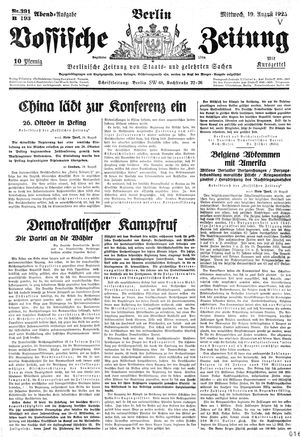 Vossische Zeitung on Aug 19, 1925