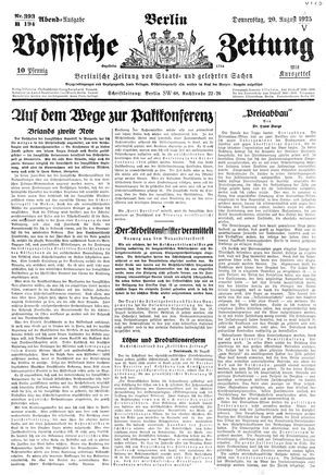 Vossische Zeitung vom 20.08.1925