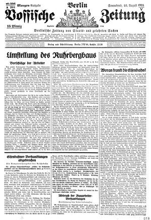 Vossische Zeitung on Aug 22, 1925