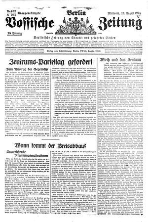 Vossische Zeitung vom 26.08.1925