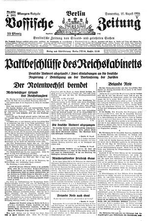 Vossische Zeitung vom 27.08.1925