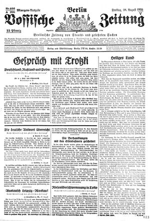 Vossische Zeitung vom 28.08.1925