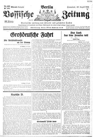 Vossische Zeitung on Aug 29, 1925