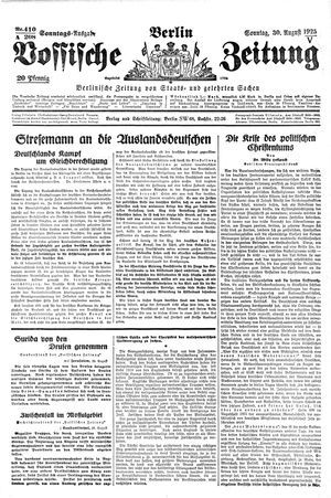 Vossische Zeitung vom 30.08.1925