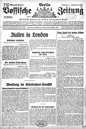 Vossische Zeitung vom 01.09.1925