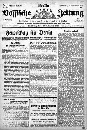 Vossische Zeitung vom 03.09.1925