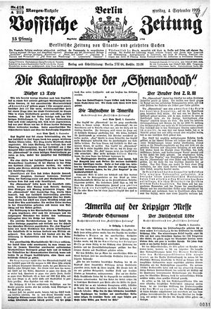 Vossische Zeitung vom 04.09.1925