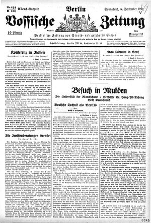 Vossische Zeitung vom 05.09.1925