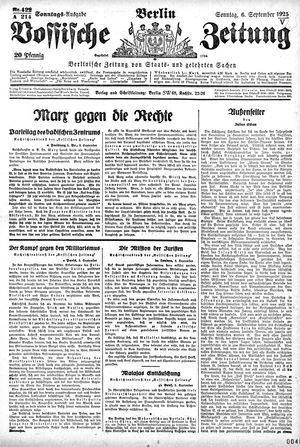 Vossische Zeitung on Sep 6, 1925