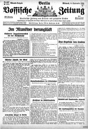Vossische Zeitung vom 09.09.1925