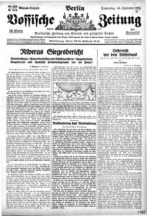 Vossische Zeitung vom 10.09.1925