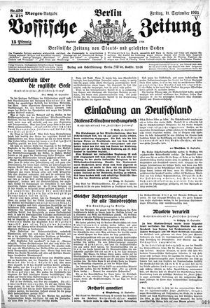 Vossische Zeitung on Sep 11, 1925